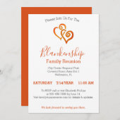 Oranje verbonden hart gezinshereniging Sjabloon Kaart (Voorkant / Achterkant)