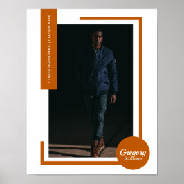 Oranje verbrand Afstuderen voor moderne foto's Poster