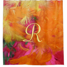 Oranje Veren Douchegordijn Geel Monogram