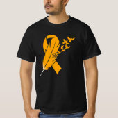 Oranje veren lint - Leukemie Bewustzijn T-shirt (Voorkant)