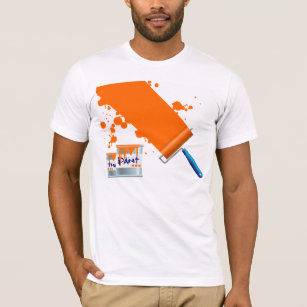 Oranje verf Mannen T-shirt verven