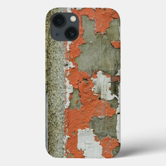 Oranje verf met grunge-schil op betonnen wand Case-Mate iPhone case (Achterkant)