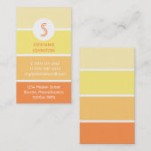 Oranje verfchip moderne persoonlijke monogram visitekaartje (Voorkant / Achterkant)