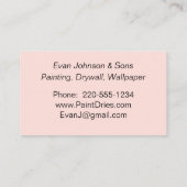 Oranje verfmonsters visitekaartje (Achterkant)