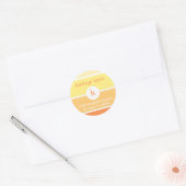 Oranje verfspaander modern monogram adreslabel ronde sticker (Envelop)