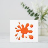 Oranje verfsplodge briefkaart (Staand voorkant)