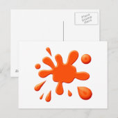 Oranje verfsplodge briefkaart (Voorkant / Achterkant)