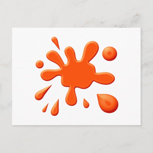 Oranje verfsplodge briefkaart (Voorkant)