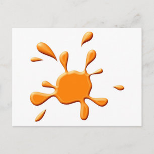 Oranje verfsplodge briefkaart