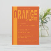 Oranje verjaardagsfeest uitnodigingen (Staand voorkant)