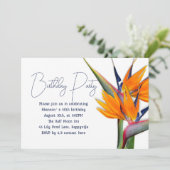 Oranje Verjaardagsvogel van Paradise Flowers Adult Kaart (Staand voorkant)