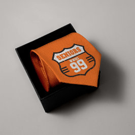 Oranje verkeersborden stropdas