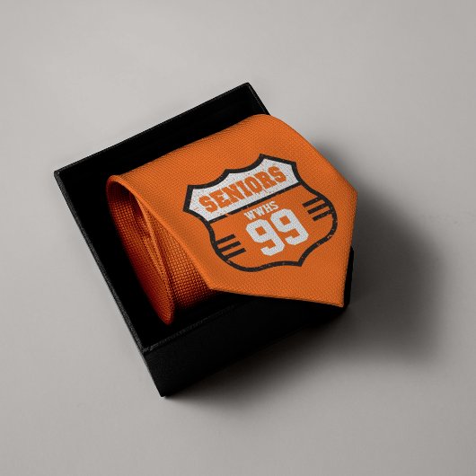 Oranje verkeersborden stropdas