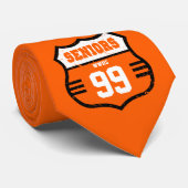 Oranje verkeersborden stropdas (Opgerold)