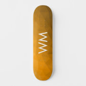 Oranje verloop geometrisch gaas patroon Monogram Persoonlijk Skateboard (Voorkant)