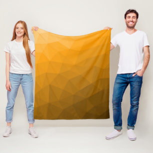 Oranje verloop geometrisch mesh patroon fleece deken