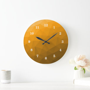 Oranje verloop geometrisch mesh patroon grote klok