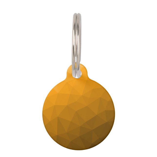 Oranje verloop geometrisch mesh patroon huisdierpenning (Voorkant)