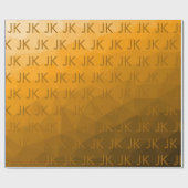 Oranje verloop geometrisch mesh patroon Monogram Cadeaupapier (Vlak)