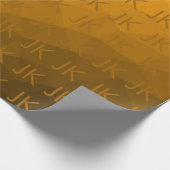 Oranje verloop geometrisch mesh patroon Monogram Cadeaupapier (Hoek)