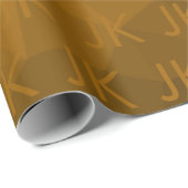 Oranje verloop geometrisch mesh patroon Monogram Cadeaupapier (Rol Hoek)