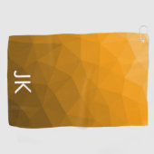 Oranje verloop geometrisch mesh patroon Monogram Golfhanddoek (Horizontaal)