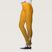Oranje verloop geometrisch mesh patroon Monogram Leggings (Links)
