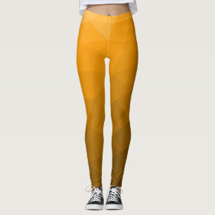 Oranje verloop geometrisch mesh patroon Monogram Leggings