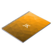 Oranje verloop geometrisch mesh patroon Monogram Notitieboek (Linkerzijde)