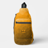 Oranje verloop geometrisch mesh patroon Monogram Sling Bag (Voorkant)