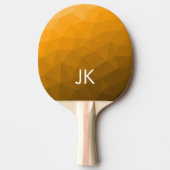 Oranje verloop geometrisch mesh patroon Monogram Tafeltennisbatje (Voorkant)