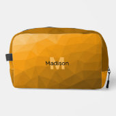 Oranje verloop geometrisch mesh patroon Monogram Toilettasje (Voorkant)