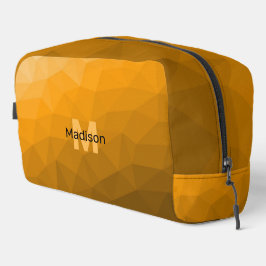 Oranje verloop geometrisch mesh patroon Monogram Toilettasje