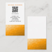 Oranje verloop geometrisch mesh patroon QR-code Visitekaartje (Voorkant / Achterkant)