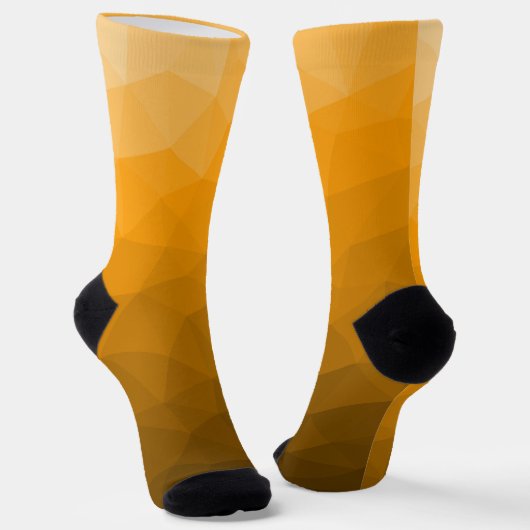 Oranje verloop geometrisch mesh patroon sokken (Gebogen)