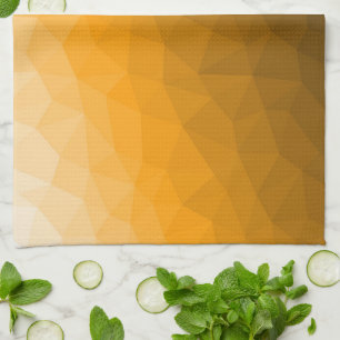 Oranje verloop geometrisch mesh patroon theedoek