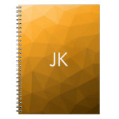 Oranje verloop geometrisch meshpatroon Monogram Notitieboek (Voorkant)