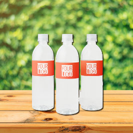 oranje verloop voeg logo toe waterfles etiket