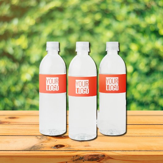 oranje verloop voeg logo toe  waterfles etiket