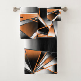 Oranje verloopkleur vulling mechanisch ontwerp bad handdoek