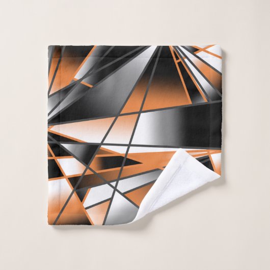 Oranje verloopkleur vulling mechanisch ontwerp bad handdoek (Wasdoekje)