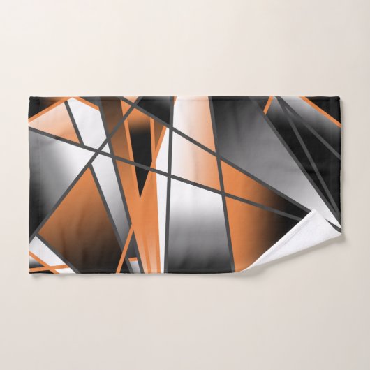 Oranje verloopkleur vulling mechanisch ontwerp bad handdoek (Handdoek)