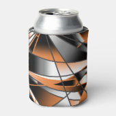 Oranje verloopkleur vulling mechanisch ontwerp blikjeskoeler (Blikje Voorkant)