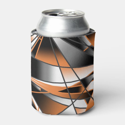 Oranje verloopkleur vulling mechanisch ontwerp blikjeskoeler (Blikje Voorkant)