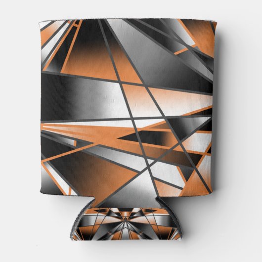 Oranje verloopkleur vulling mechanisch ontwerp blikjeskoeler (Voorkant)