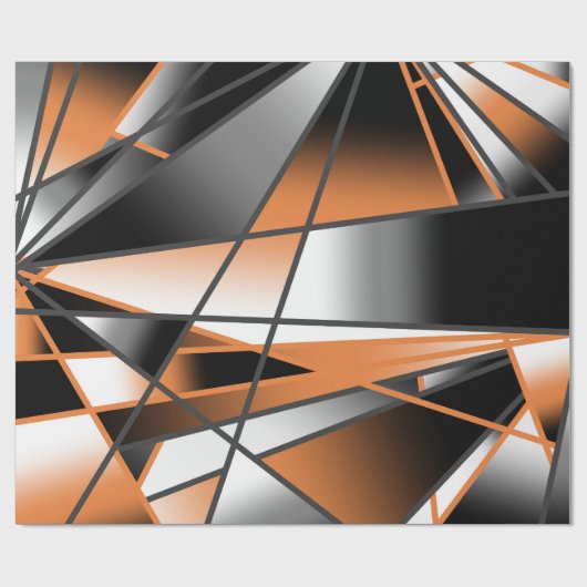 Oranje verloopkleur vulling mechanisch ontwerp cadeaupapier (Vlak)