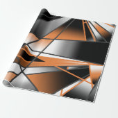 Oranje verloopkleur vulling mechanisch ontwerp cadeaupapier (Uitgerold)