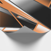 Oranje verloopkleur vulling mechanisch ontwerp cadeaupapier (Hoek)