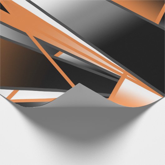 Oranje verloopkleur vulling mechanisch ontwerp cadeaupapier (Hoek)