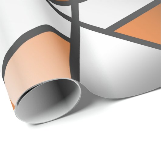 Oranje verloopkleur vulling mechanisch ontwerp cadeaupapier (Rol Hoek)